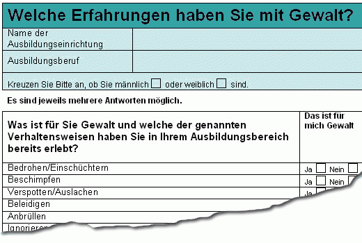 Dokument-Vorschau: Fragebogen Gewatl für Auszubildende